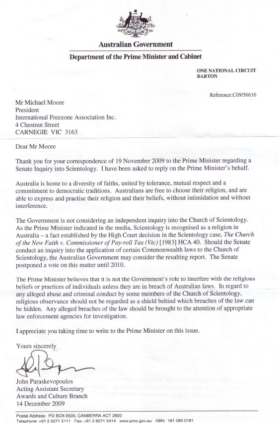 Australian PM response